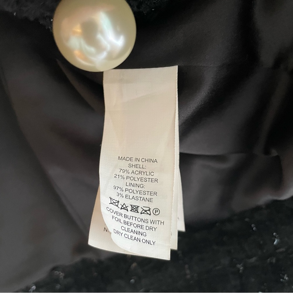 Kate Spade Black Sparkle Tweed Jacket - Picture 5 of 8